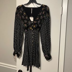 Free People Black Floral Dress